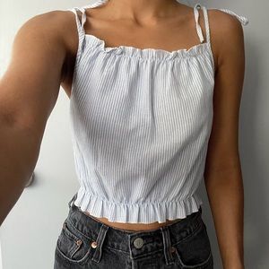 John Galt Brandy Melville Tie Spaghetti Strap Crop Top